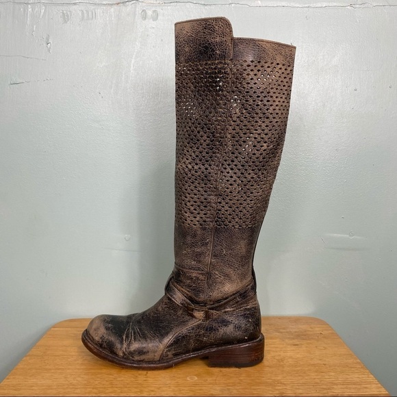 Bed Stu‎ Cobbler Series Biltmore Boots Black Brown Distressed Knee High Sz 7 - Picture 4 of 9